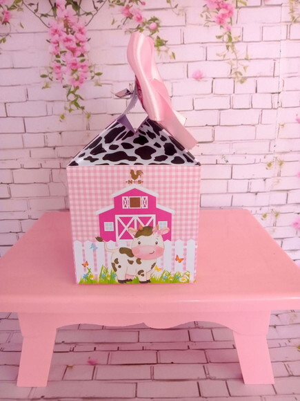 Caixa Cubo Delicada Fazendinha Rosa