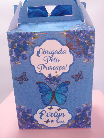 Caixa Lancheirinha Borboleta Azul