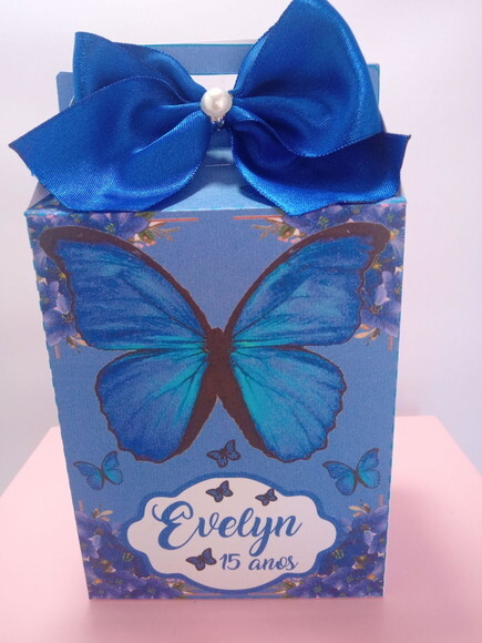 Caixa Lancheirinha Borboleta Azul