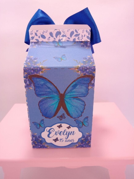 Caixa Milk Borboleta Azul