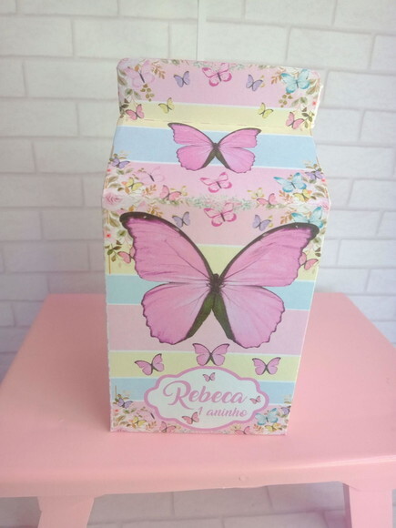 Caixa Milk Borboleta Candy Color Rosa