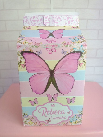 Caixa Milk Borboleta Candy Color Rosa