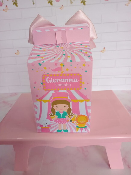 Caixa Milk Circo Rosa Menina