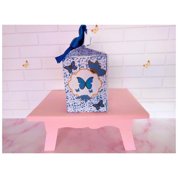 Caixa Milk Floral Azul