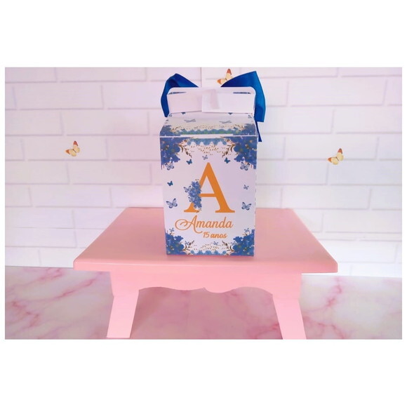 Caixa Milk Floral Azul