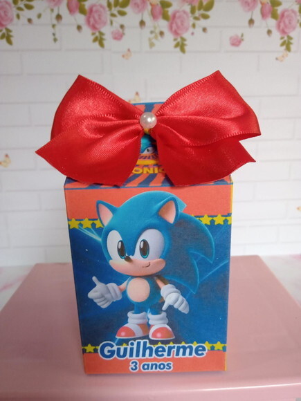 Caixa Milk Personalizada Sonic Cute