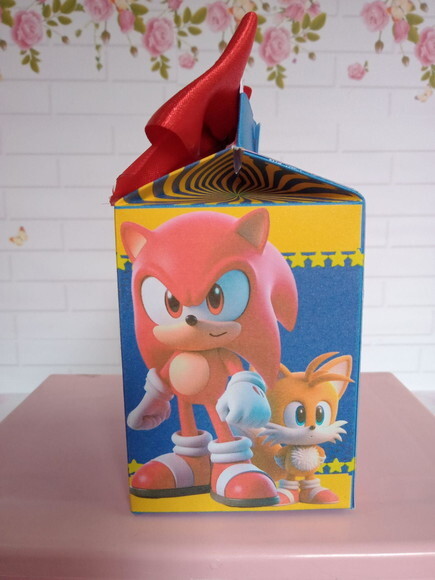 Caixa Milk Personalizada Sonic Cute