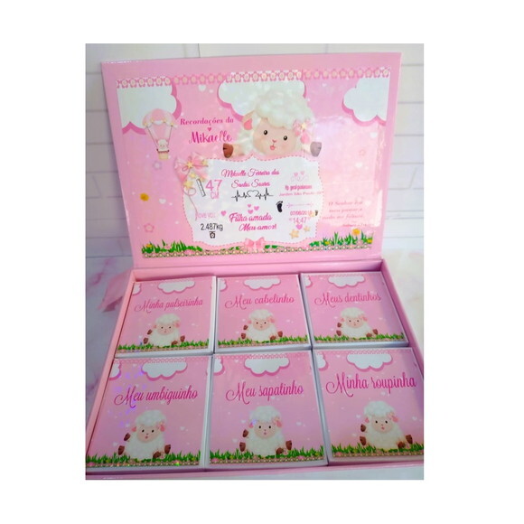 Caixa Minhas Recordações Ovelhinha Rosa
