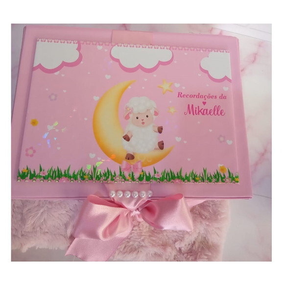 Caixa Minhas Recordações Ovelhinha Rosa