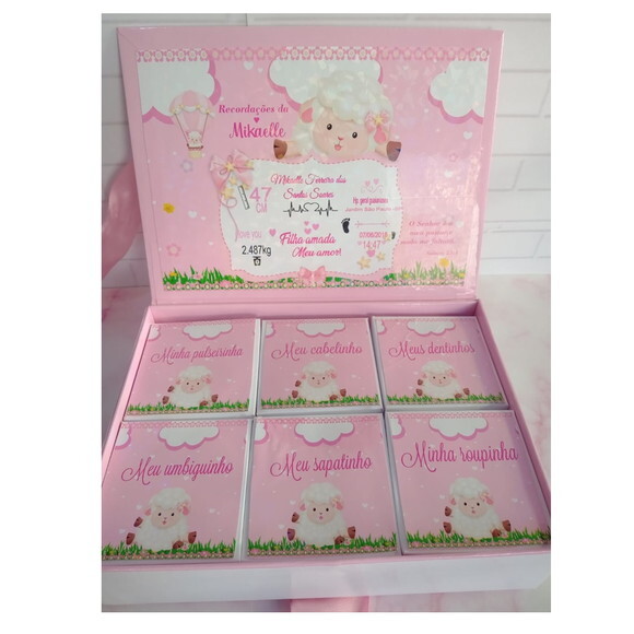 Caixa Minhas Recordações Ovelhinha Rosa