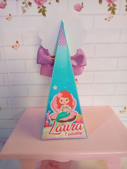Caixa Pirâmide Pequena Sereia Cute