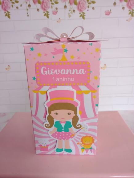 Caixa Retangular Alta Circo Rosa