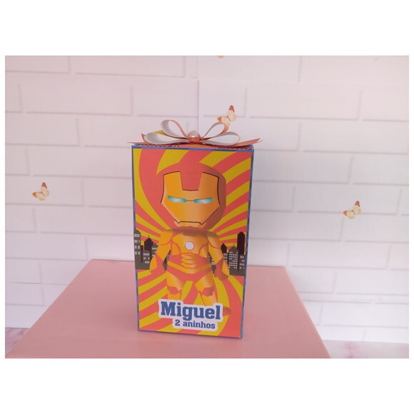 Caixa Retangular Alta Heróis Cute