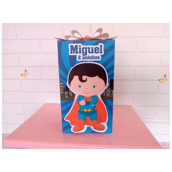 Caixa Retangular Alta Heróis Cute