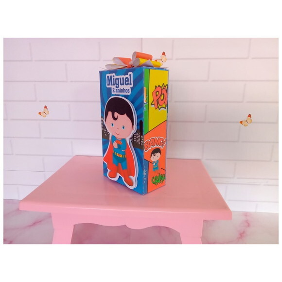 Caixa Retangular Alta Heróis Cute