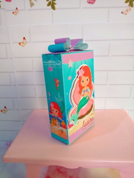 Caixa Retangular Alta Pequena Sereia Cute