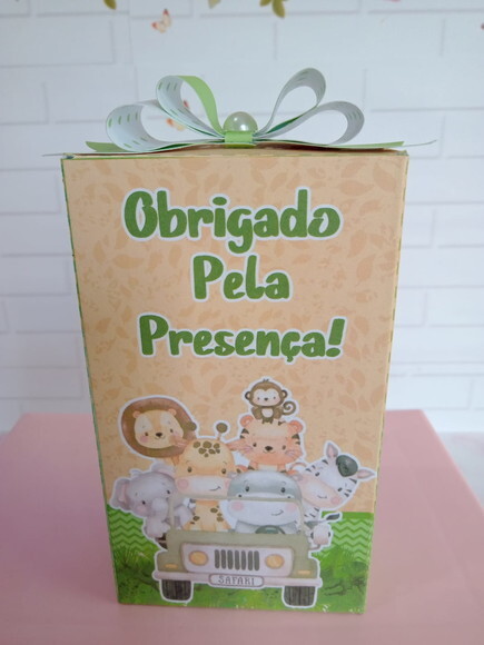 Caixa Retangular Alta Safari Menino