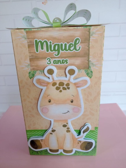 Caixa Retangular Alta Safari Menino