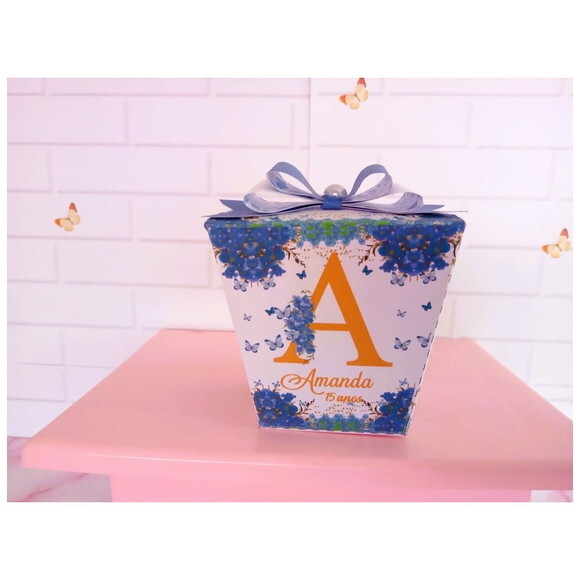 Caixa Sushi Floral Azul