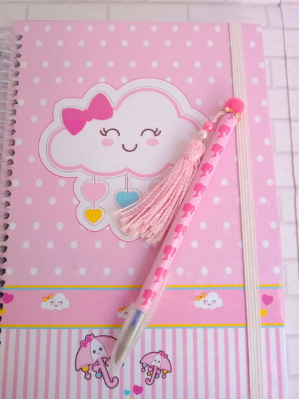 Caneta Bic Personalizada com Mini Tassel e Pompom