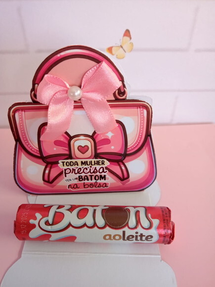 Card com Baton de Chocolate Dia da Mulher