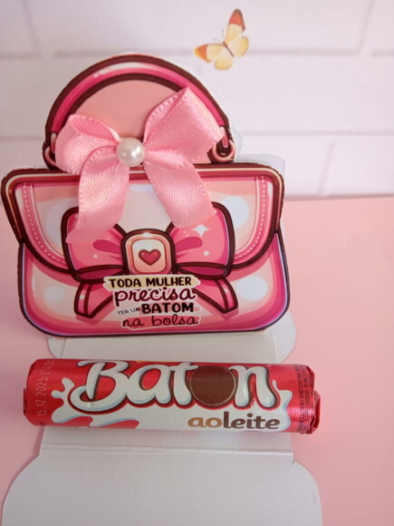 Card com Baton de Chocolate Dia da Mulher