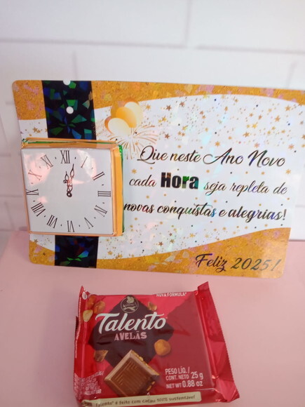 Card com Chocolate Mini Talento- Feliz Ano Novo