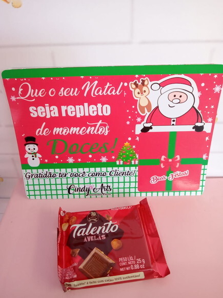 Card com Chocolate Mini Talento- Feliz Natal