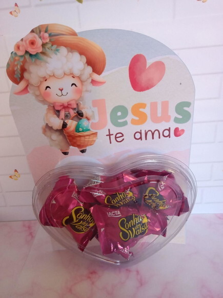 Cartão com Bombom Páscoa- Ovelhinha