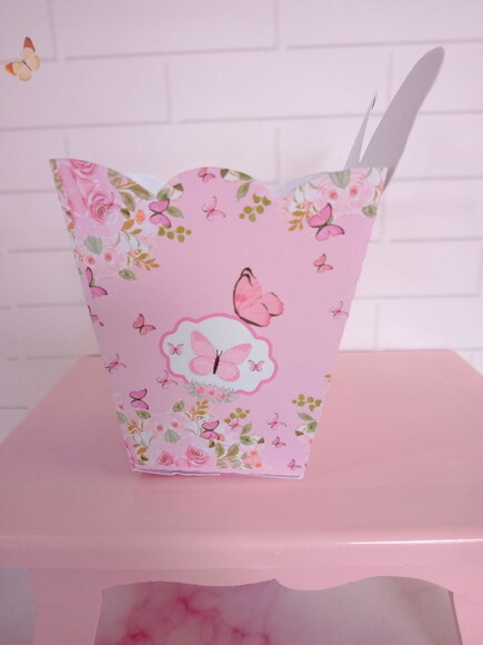 Centro de Mesa Borboleta Rosa -cachepo