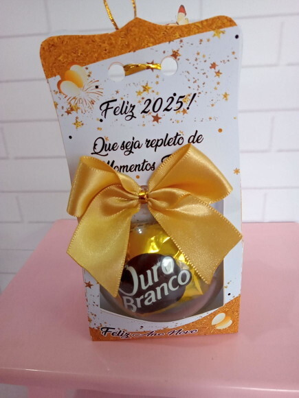 Esfera Personalizada com Bombom- Feliz Ano Novo