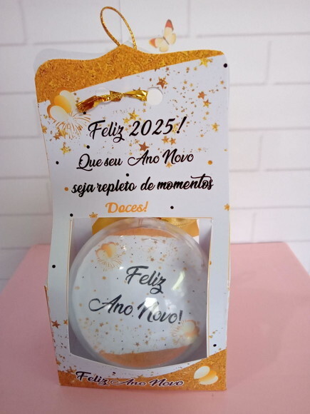 Esfera Personalizada com Bombom- Feliz Ano Novo