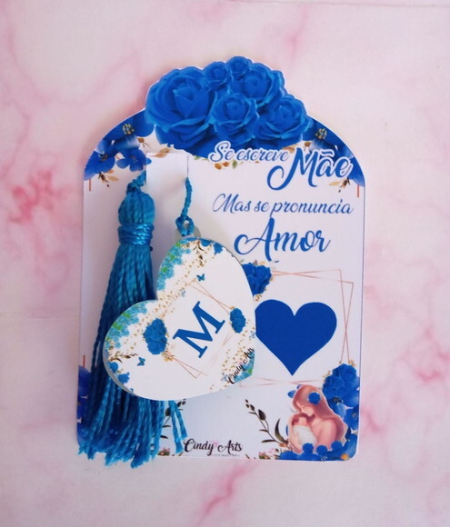 Espelho na Card Dia das Mães Floral Azul