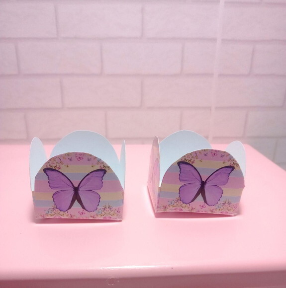Forminhas Borboleta Candy Color 50 Unidades