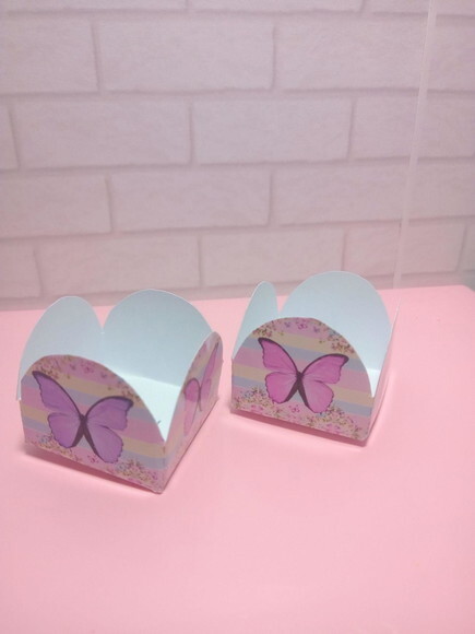Forminhas Borboleta Candy Color 50 Unidades