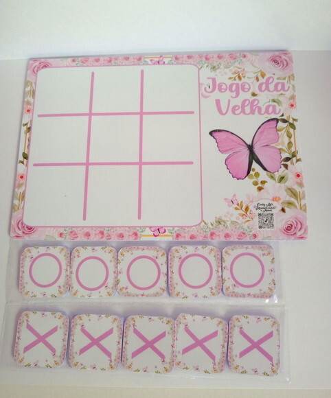 Jogo da Velha Borboleta Rosa