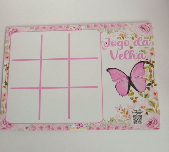 Jogo da Velha Borboleta Rosa
