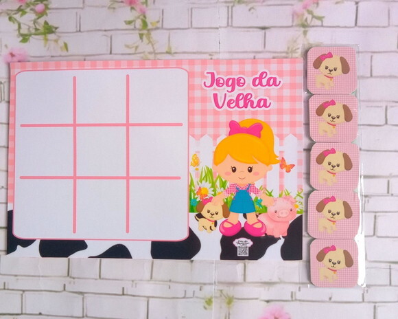 Jogo da Velha Fazendinha Rosa