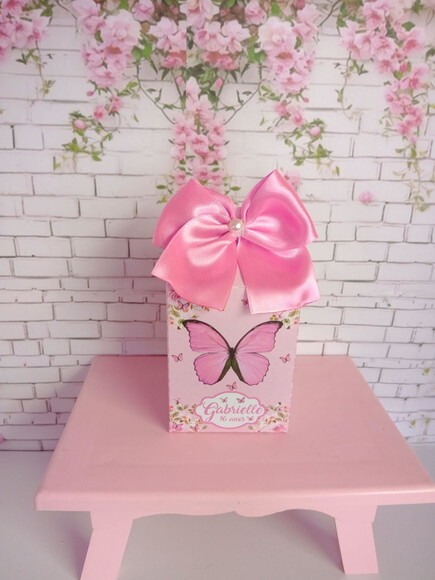 Kit 70 Caixas Milk Borboleta Rosa