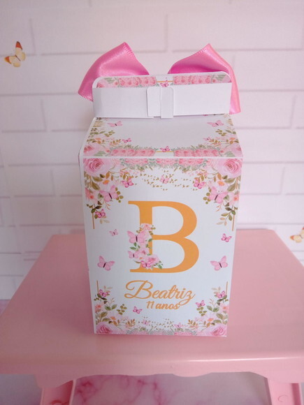 Kit 70 Caixas Milk Floral Rosa