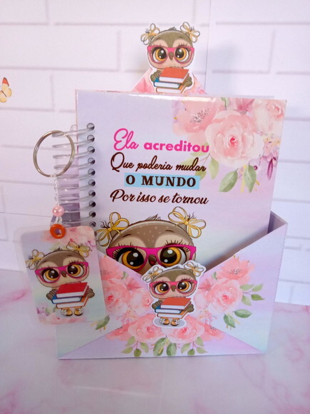 Kit Caderninho e Bloquinho Dia dos Professores -cx Envelope