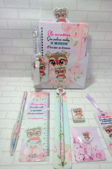 Kit Caderninho Dia dos Professores -caixa Envelope