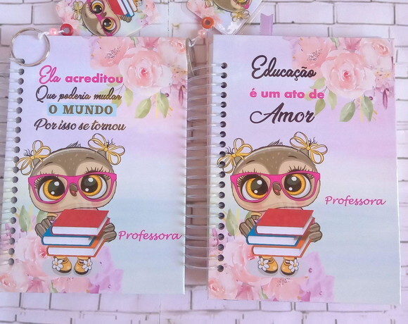 Kit Caderninho e Bloquinho Dia dos Professores -sacolinha
