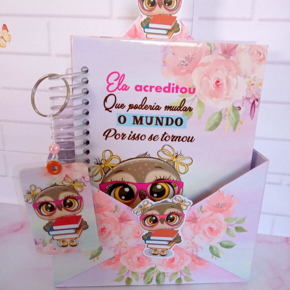 Kit Caderninho Professora -caixa Envelope