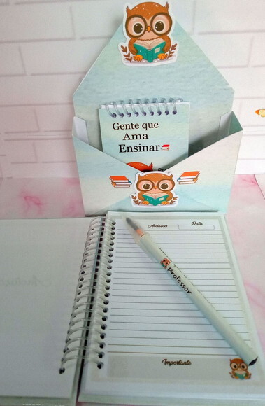 Kit Caderninho e Bloquinho Professor -cx Enve