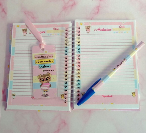 Kit Caderninho Professora Candy Color -caixa Envelope