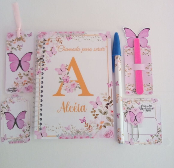 Kit Caderninho/bloquninho+caneta+mini Lixa+ -10x14 40fls Br
