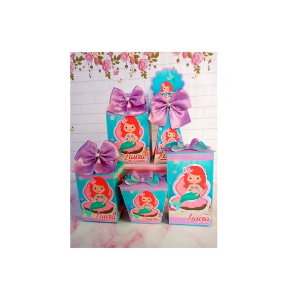 Kit Festa 16 Caixas Pequena Sereia Cute
