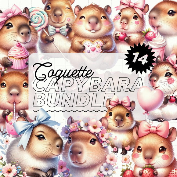 Kit Festa 30 Caixas Capivara Rosa Fofa