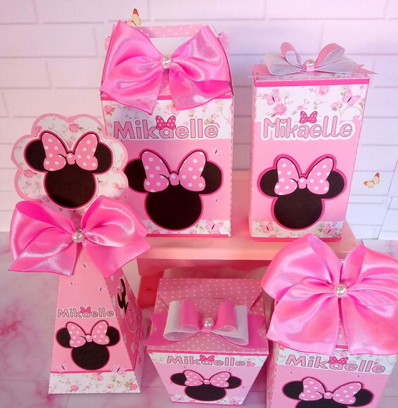 Kit Festa Jardim da Minnie Rosa 30 Caixas